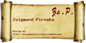Zsigmond Piroska névjegykártya